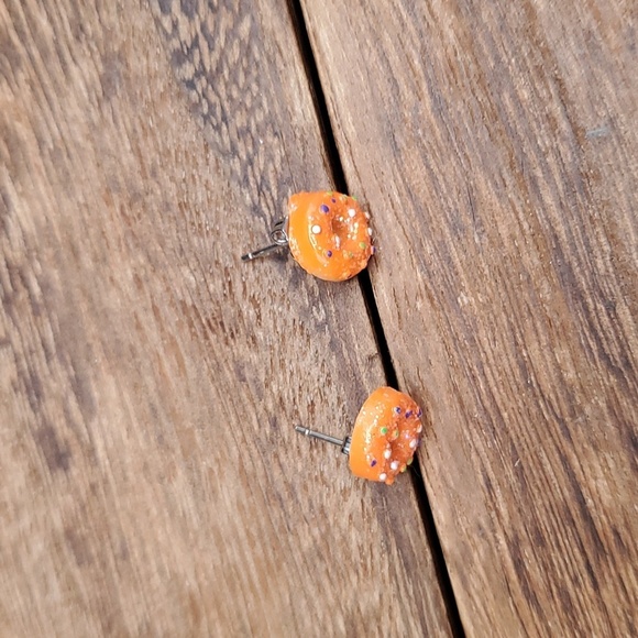 E2159 novelty handmade donut earrings orangecicle - Picture 2 of 2